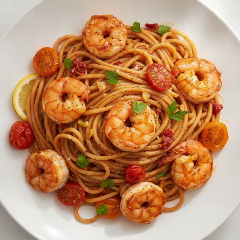 Spicy Calabrian Chili Shrimp Linguine