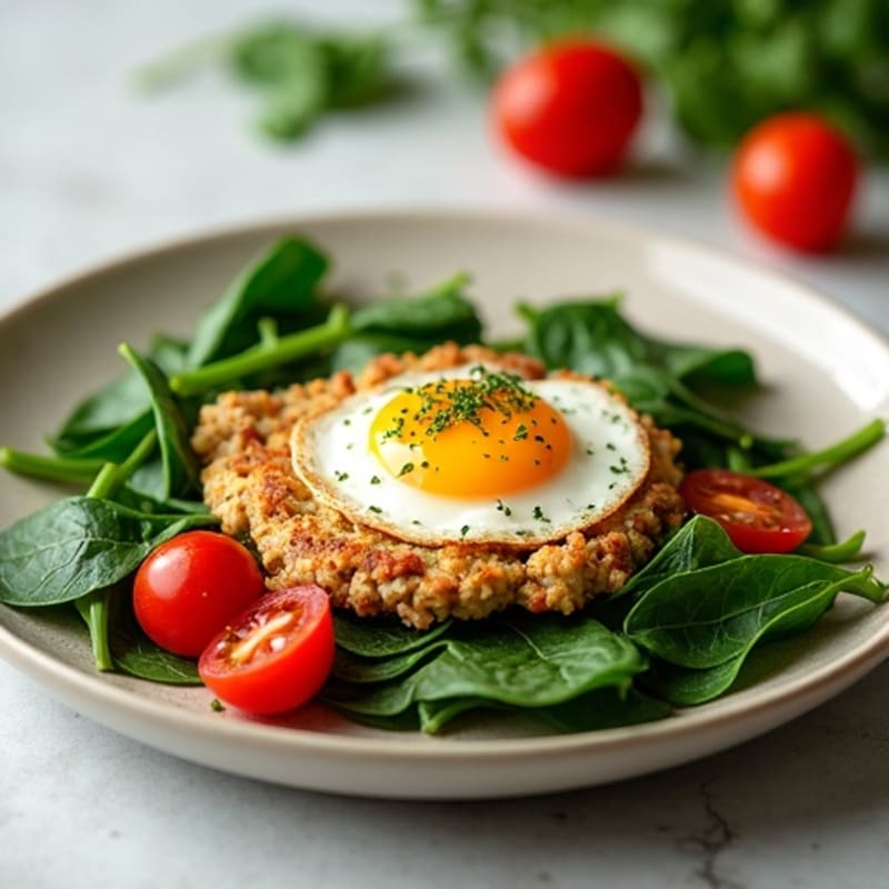 Garlic Herb Ground Turkey and Spinach Skillet