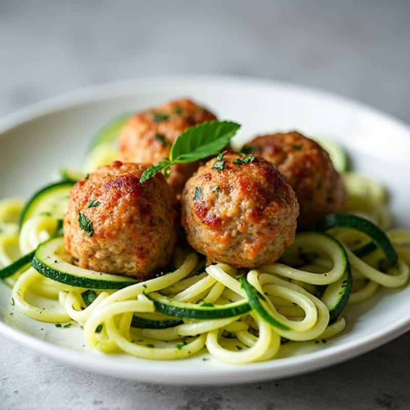 Lean Turkey Meatballs with Zucchini Noodles