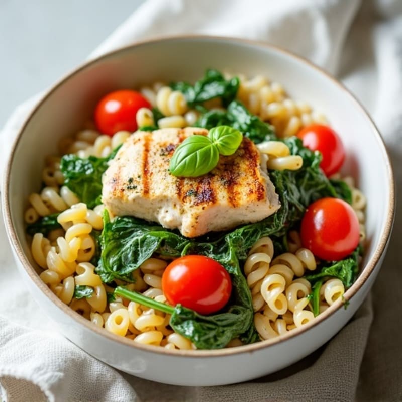 Creamy Pesto Chicken Whole Wheat Pasta