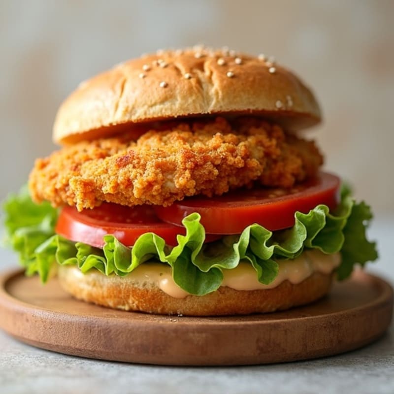 Crispy Air-Fried Chicken Sandwich with Herb Mayo