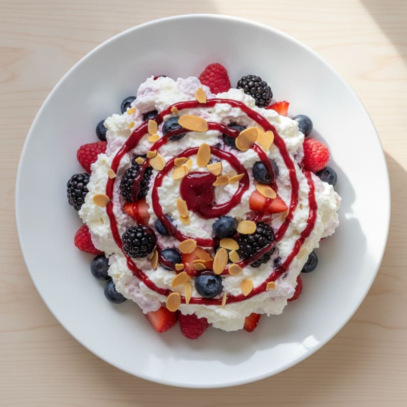 Greek Yogurt Protein Mousse with Mixed Berries