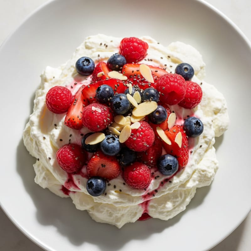 Greek Yogurt Protein Mousse with Mixed Berries