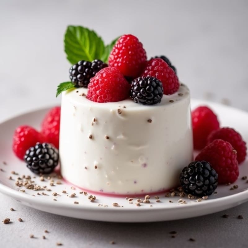 Greek Yogurt Protein Mousse with Mixed Berries
