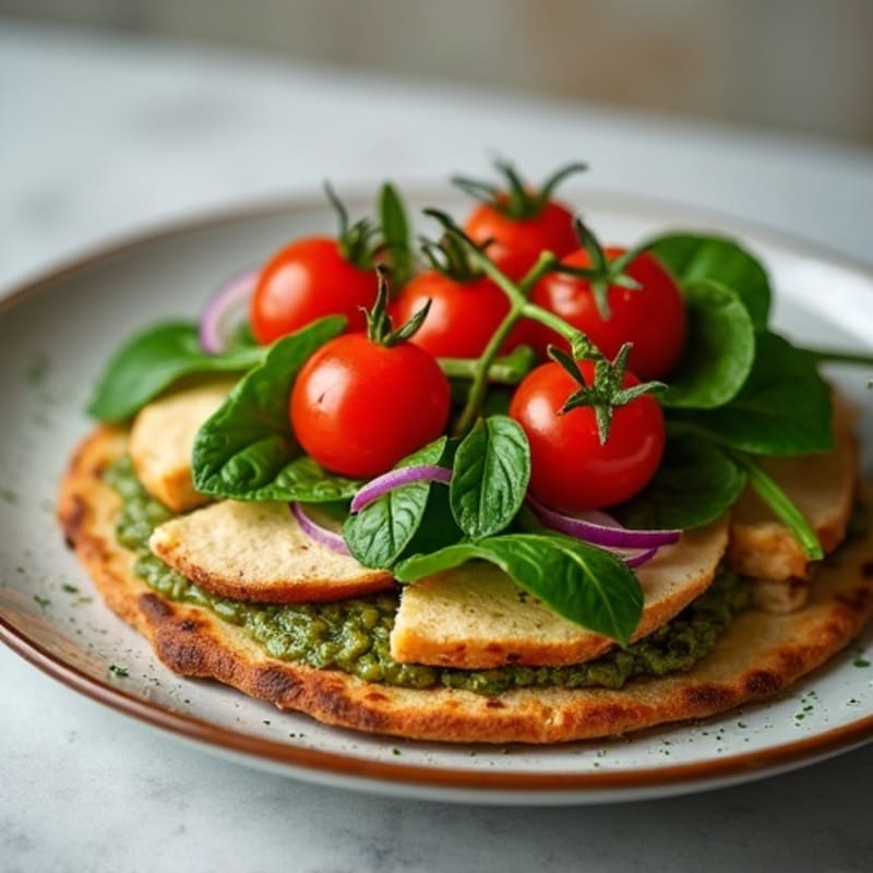 Herb-Roasted Chicken Pesto Flatbread