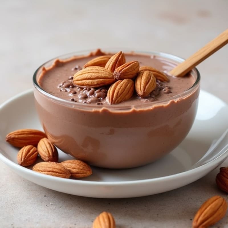 Silky Chocolate Protein Pudding with Toasted Almonds