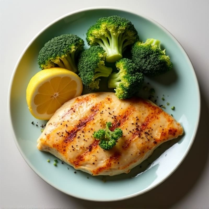 Garlic-Lemon Pan Seared Chicken with Roasted Broccoli