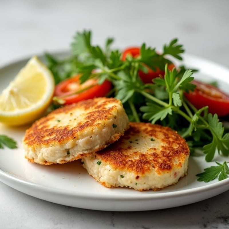 Crispy Tuna Cakes with Fresh Lemon-Herb Salad