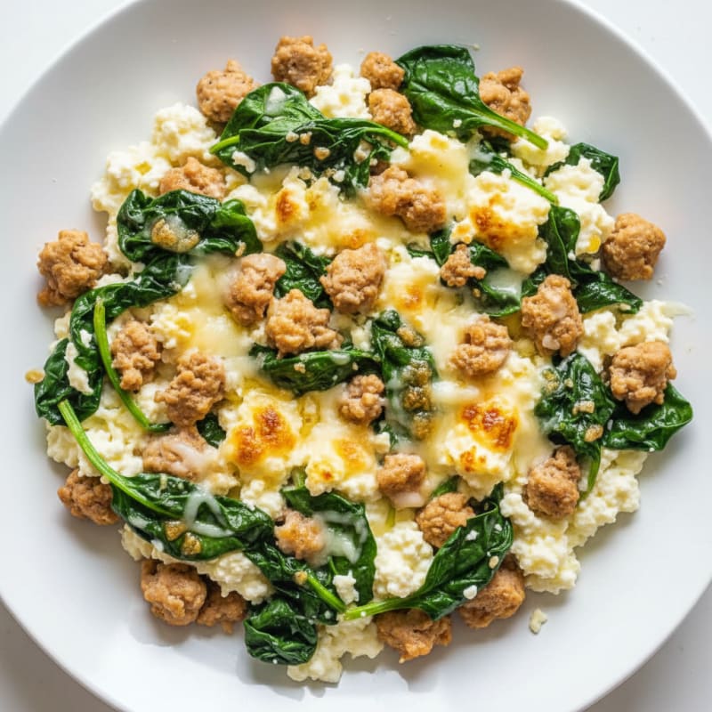 Cottage Cheese Turkey Spinach Skillet