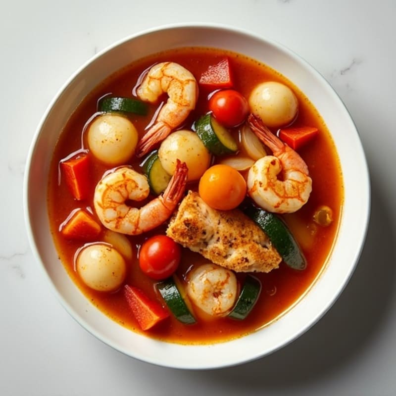 Spicy Chicken and Shrimp Hearty Stew