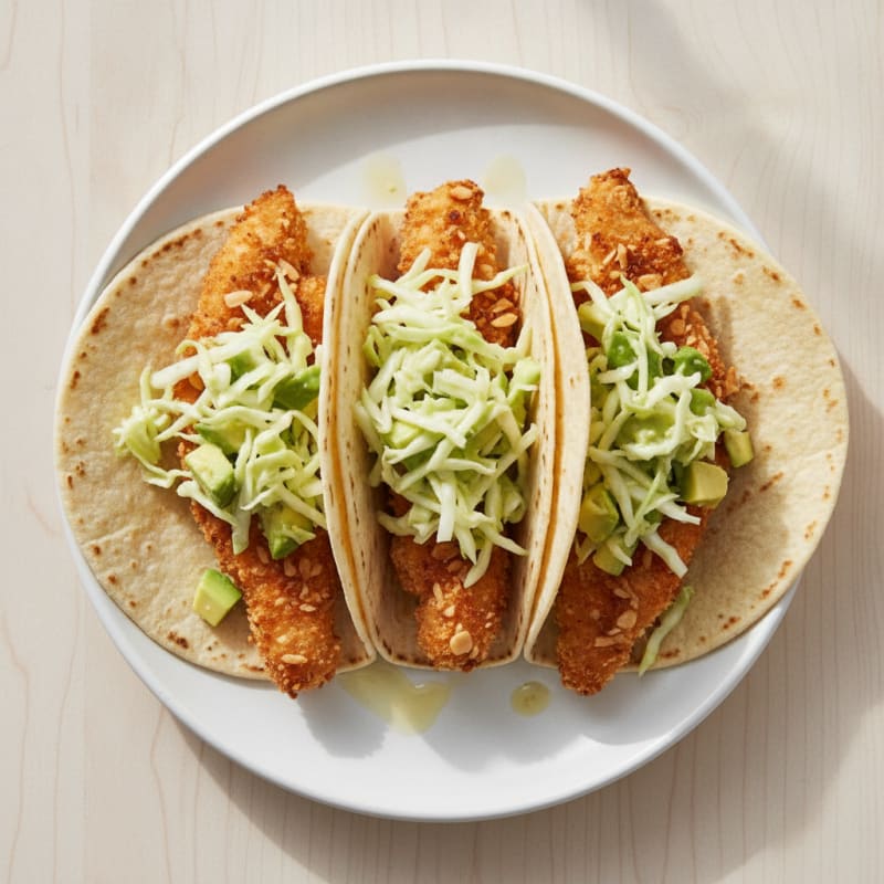 Crispy Breaded Chicken Tacos