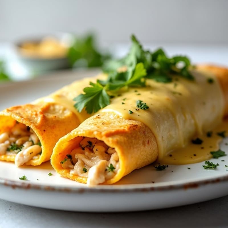 Creamy Green Chile Chicken Enchiladas