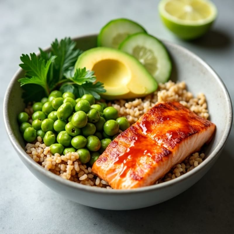 Spicy Salmon Rice Bowl with Fresh Avocado