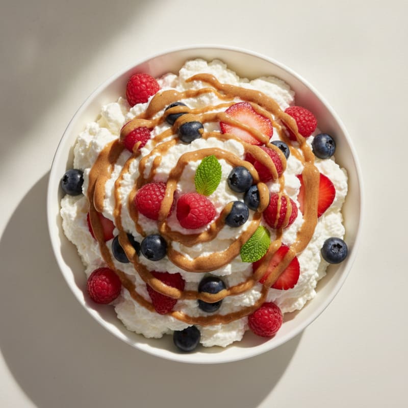 Greek Yogurt Protein Mousse with Mixed Berries