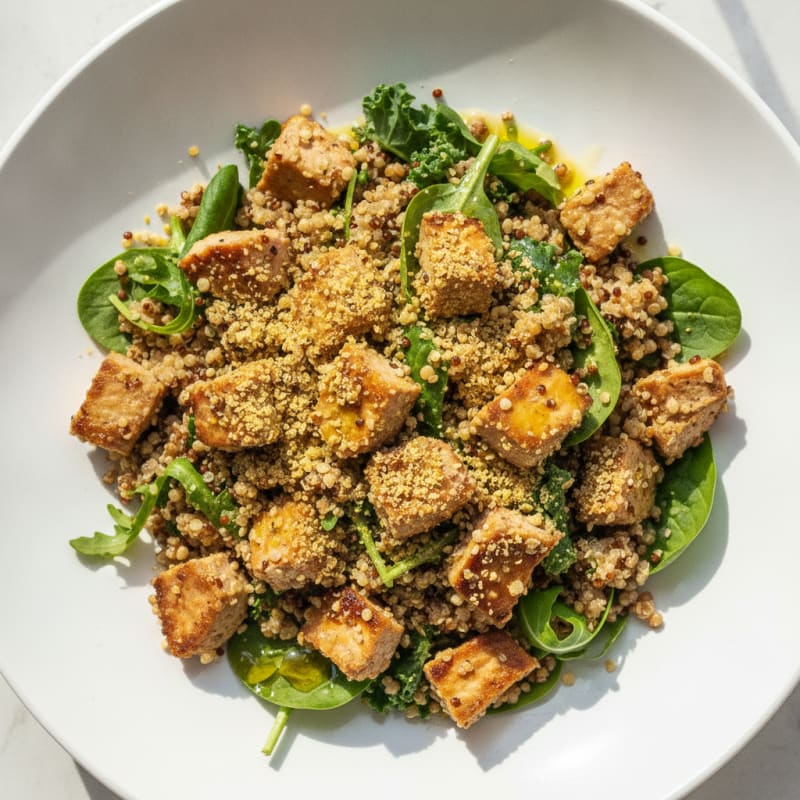 Crispy Lentil and Quinoa Power Salad with Hemp Seeds