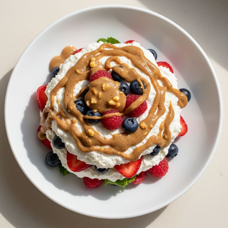 Greek Yogurt Protein Parfait with Mixed Berries and Almond Butter