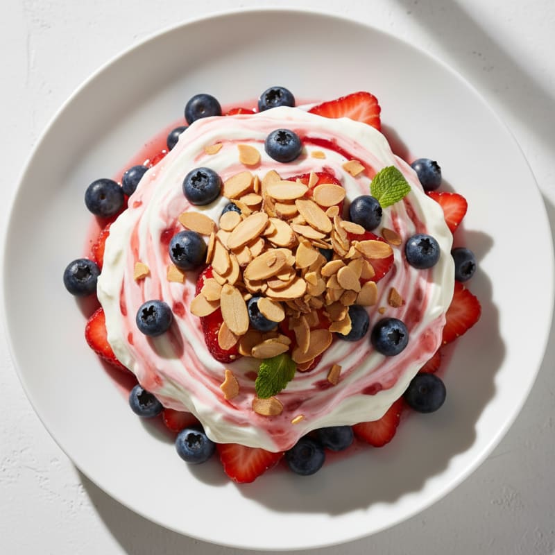 Greek Yogurt Protein Parfait with Berries and Almonds