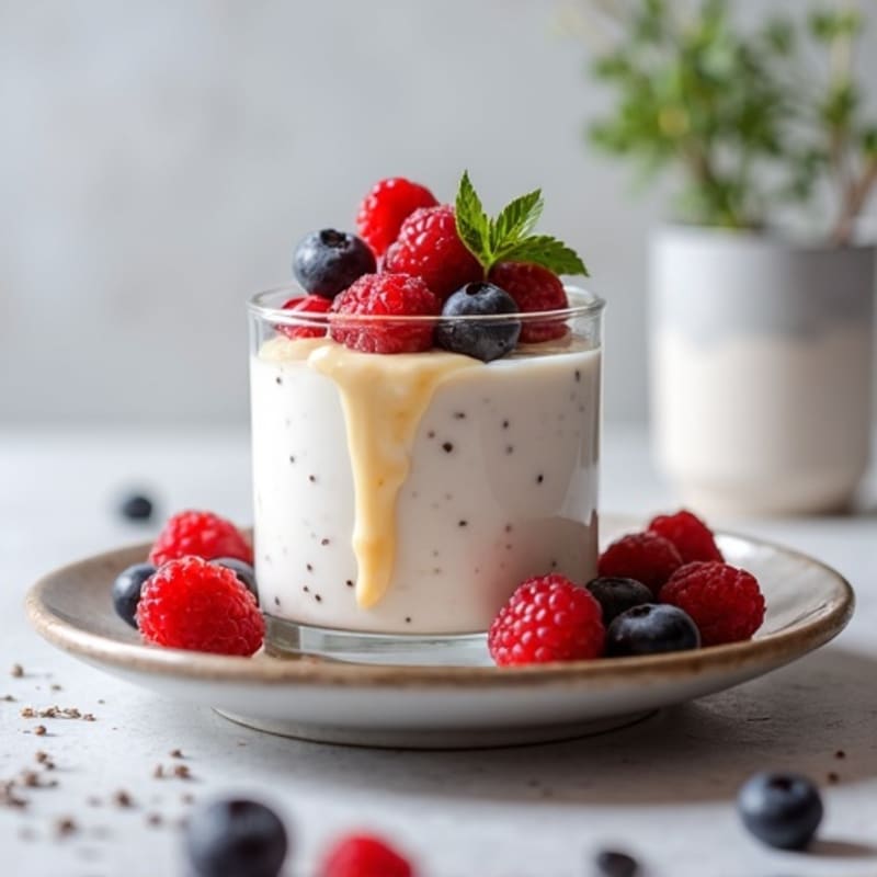 Silky Greek Yogurt Protein Mousse with Fresh Berries