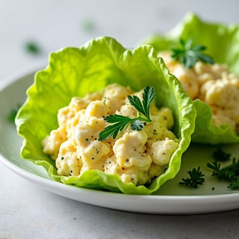 Creamy Egg Salad Lettuce Wraps with Fresh Herbs