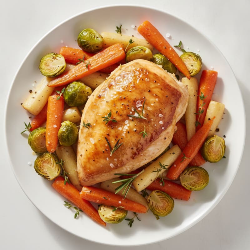 Garlic Herb Roasted Chicken with Root Vegetables