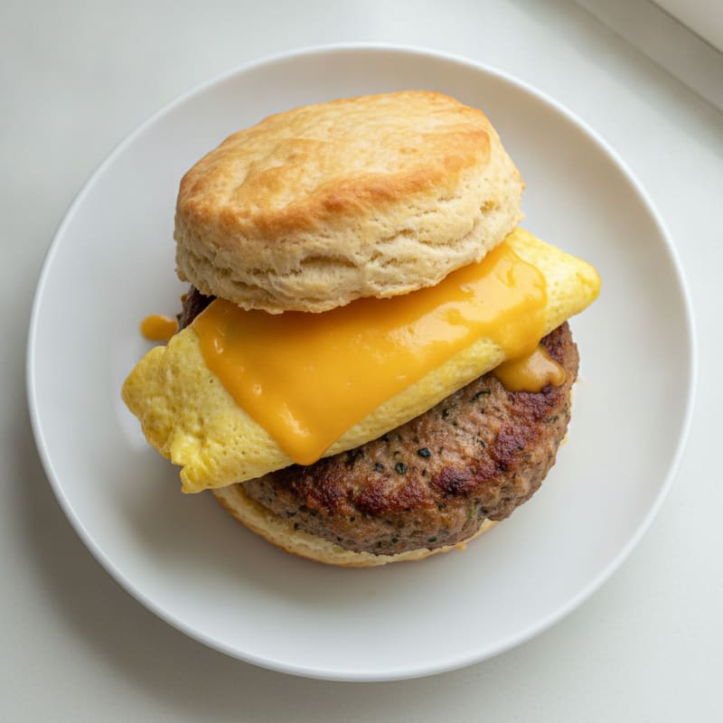 High-Protein Turkey Sausage and Egg Biscuit