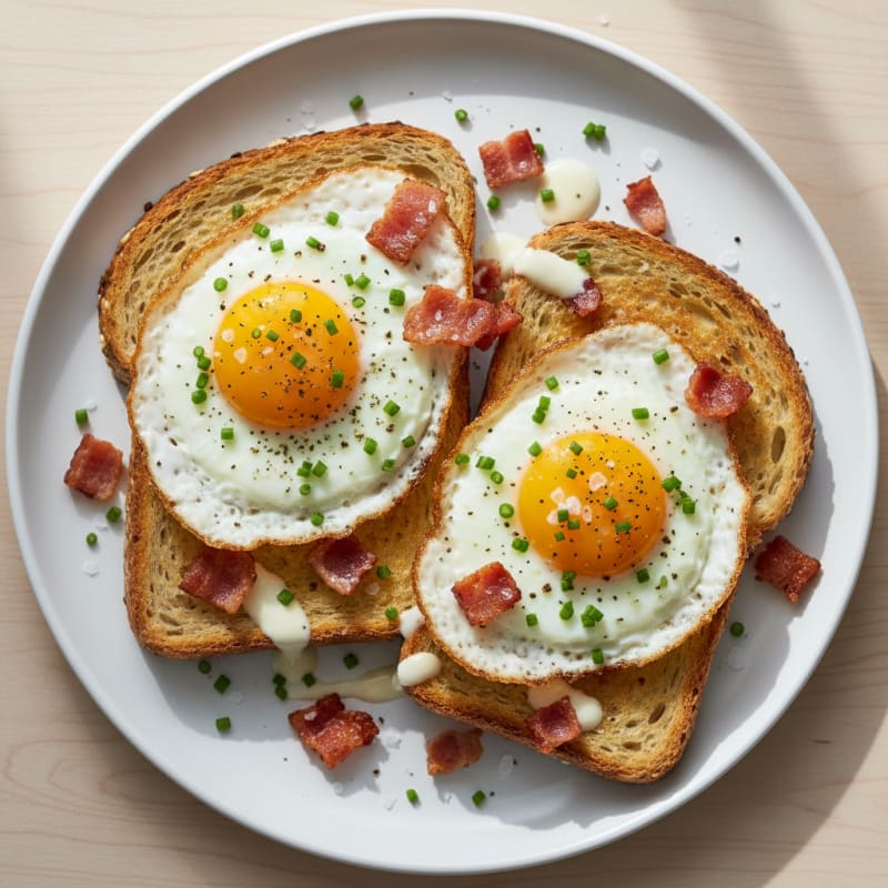 Golden Crispy Fried Egg Toast