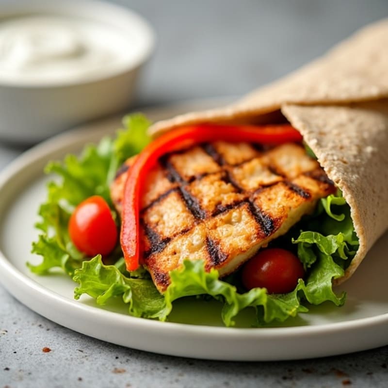 Crispy Grilled Chicken Whole Wheat Wrap with Fresh Veggies