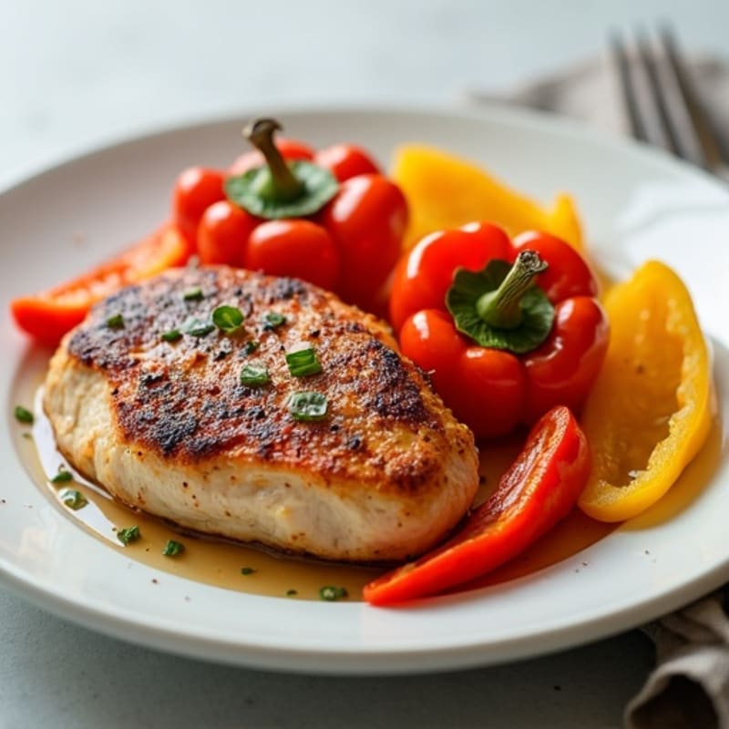 Cajun Pan-Seared Chicken with Roasted Bell Peppers