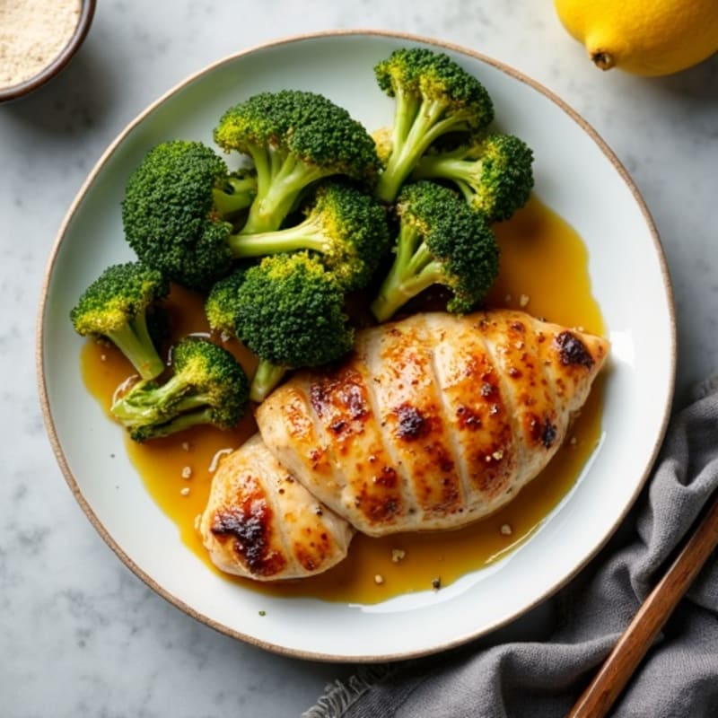 Sheet Pan Roasted Chicken and Broccoli with Sweet Honey Tahini Drizzle