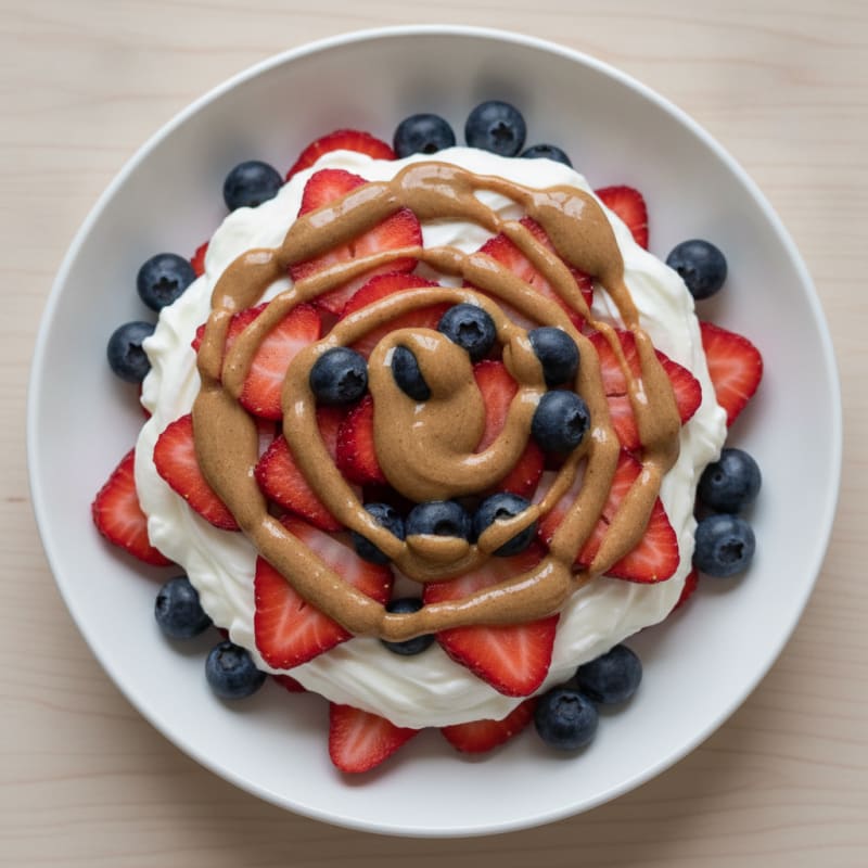 Greek Yogurt Protein Parfait with Berries and Almond Butter