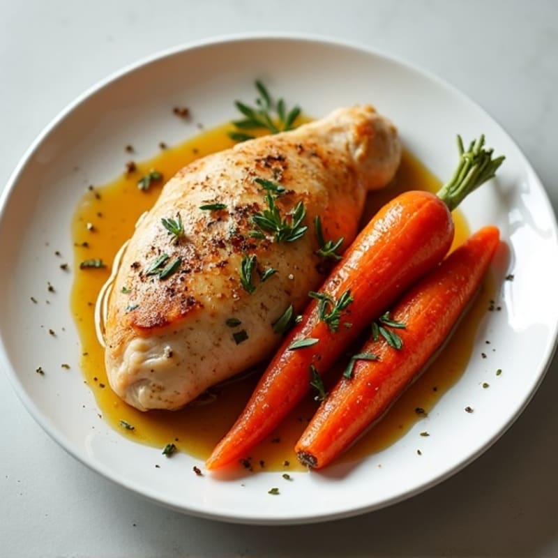 Herb-Baked Chicken with Roasted Carrots