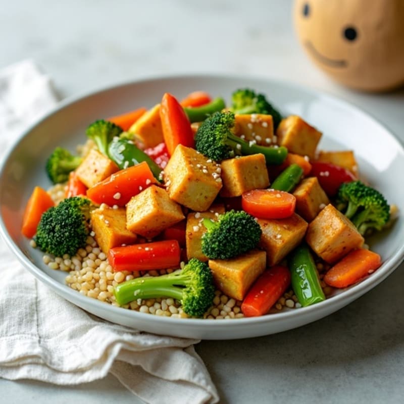 Crispy Sesame Tofu Vegetable Stir-Fry