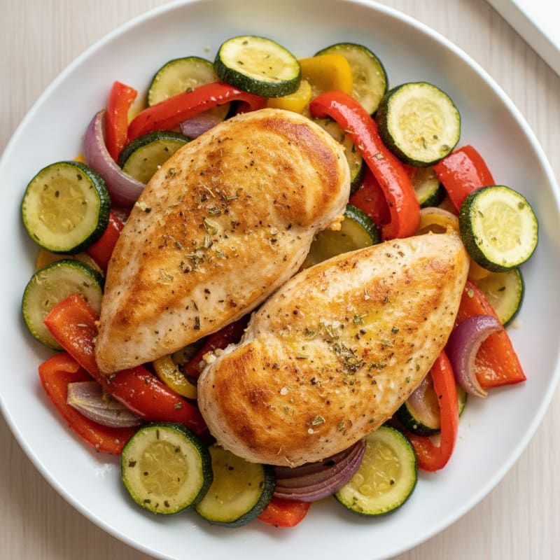 Herb-Baked Chicken with Roasted Vegetables