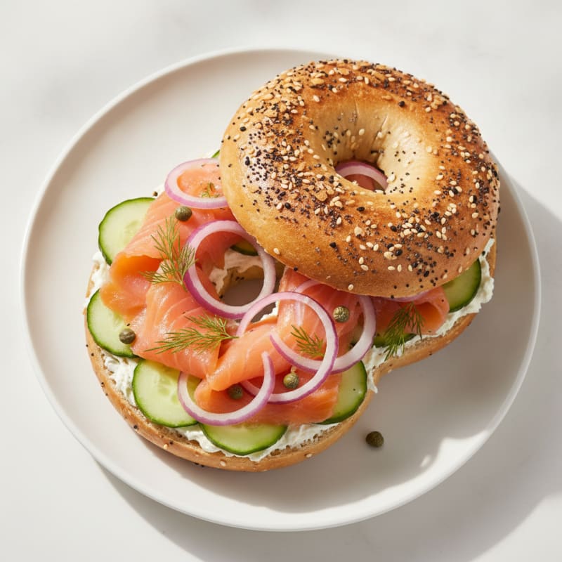 Savory Protein Bagels with Everything Topping