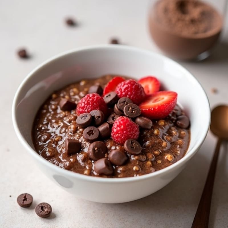 Fudgy Dark Chocolate Protein Overnight Oats