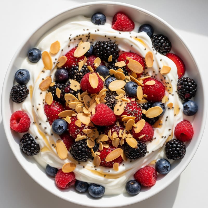 Creamy Greek Yogurt Protein Bowl with Mixed Berries