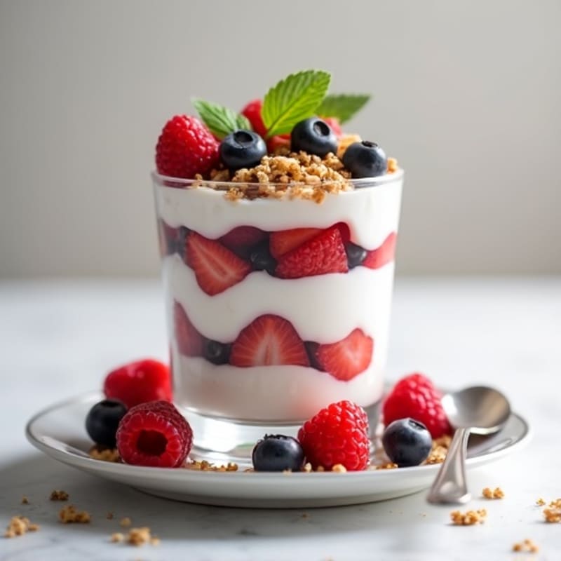 Greek Yogurt Protein Parfait with Mixed Berries