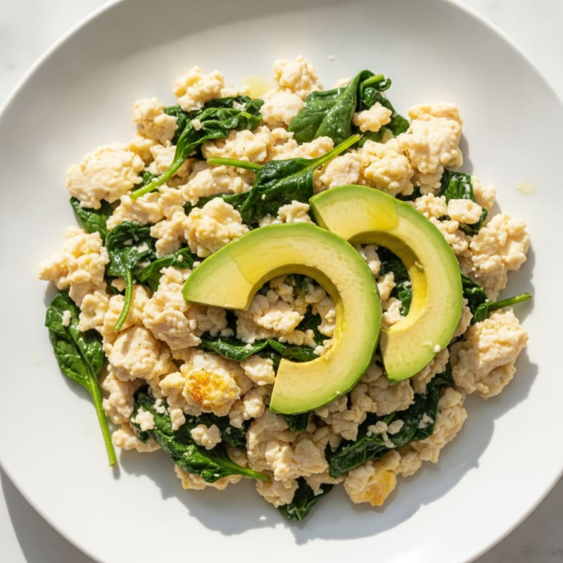 Egg White Scramble with Turkey Breast and Spinach