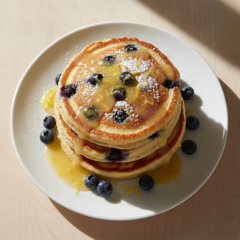 Blueberry Ricotta Pancakes with Lemon Zest