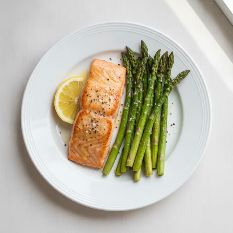 Pan-Seared Salmon with Roasted Asparagus