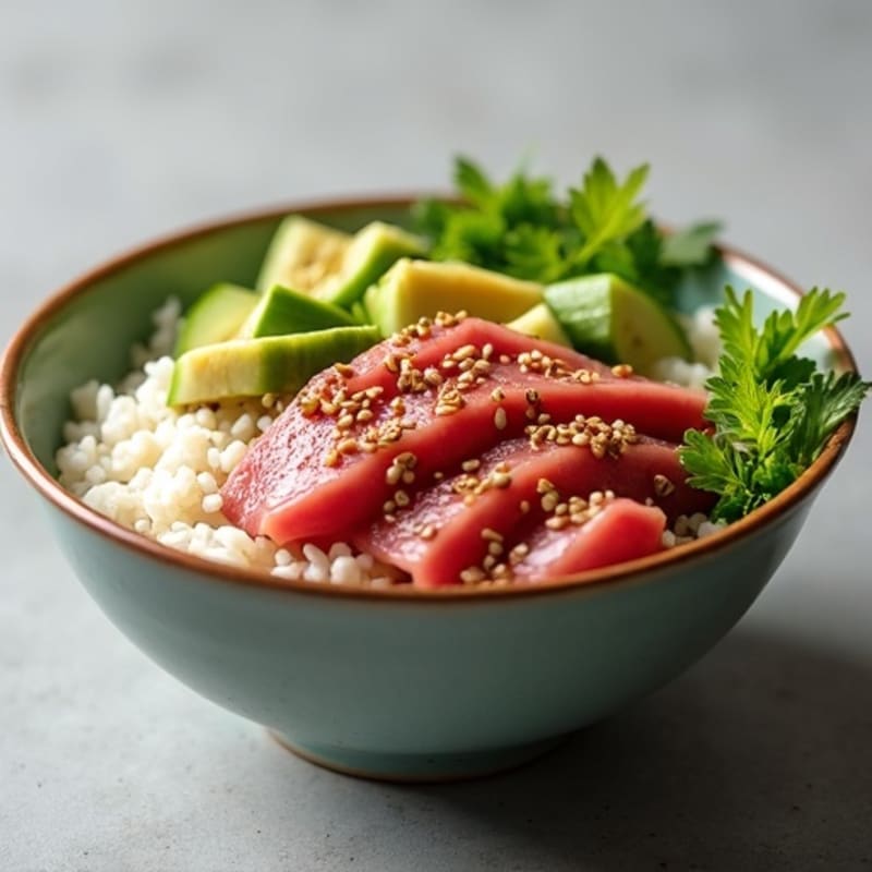 Fresh Ahi Tuna Poke Bowl with Sesame Rice