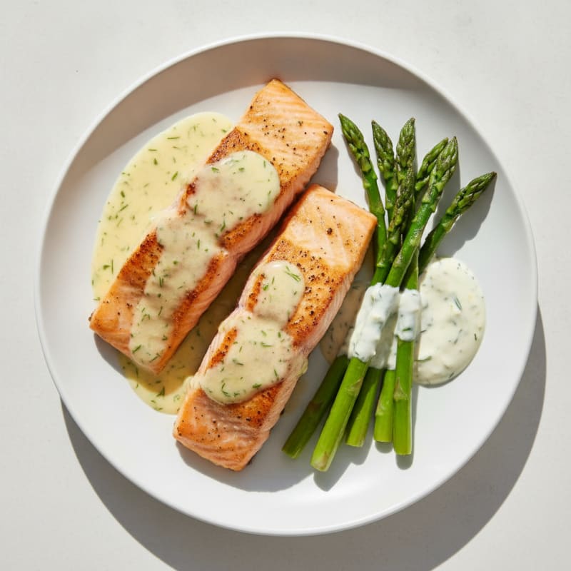 Pan-Seared Salmon with Lemon-Dill Sauce