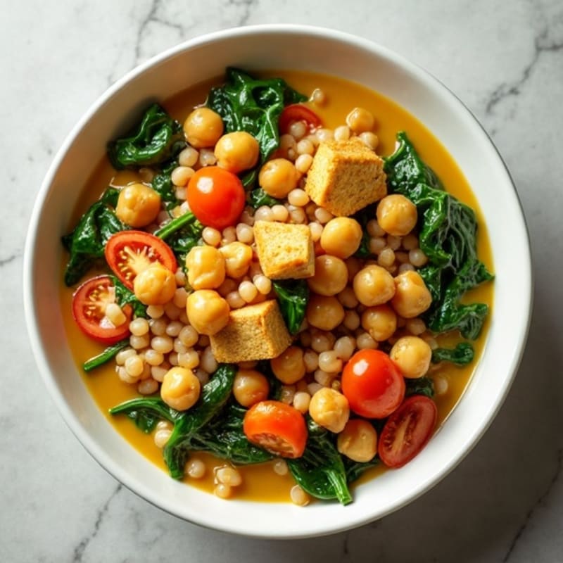 Creamy Coconut Chickpea and Spinach Curry Bowl