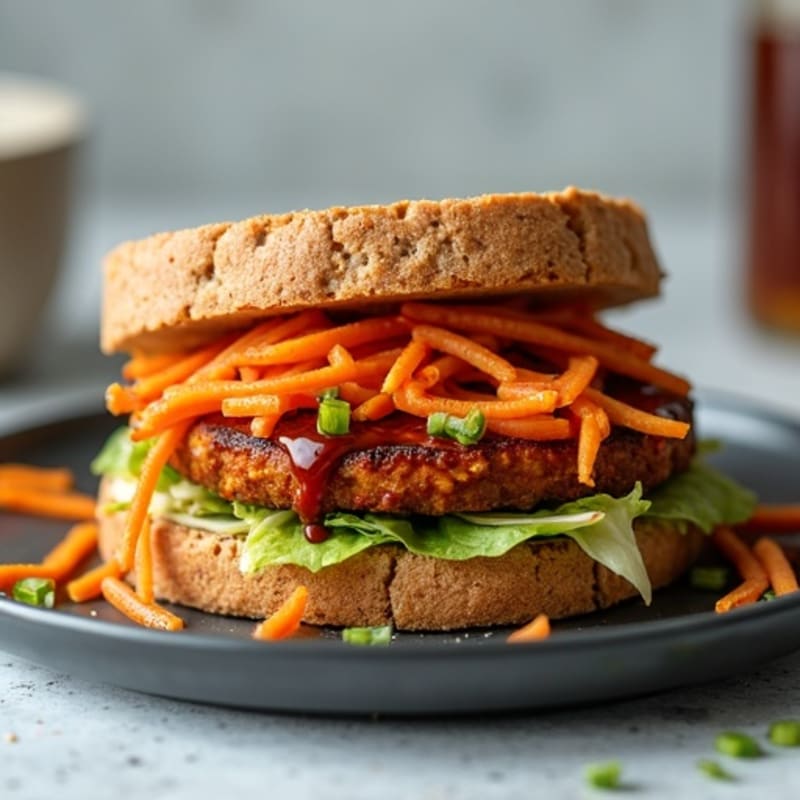 Smoky BBQ Tempeh Sandwich with Crunchy Slaw