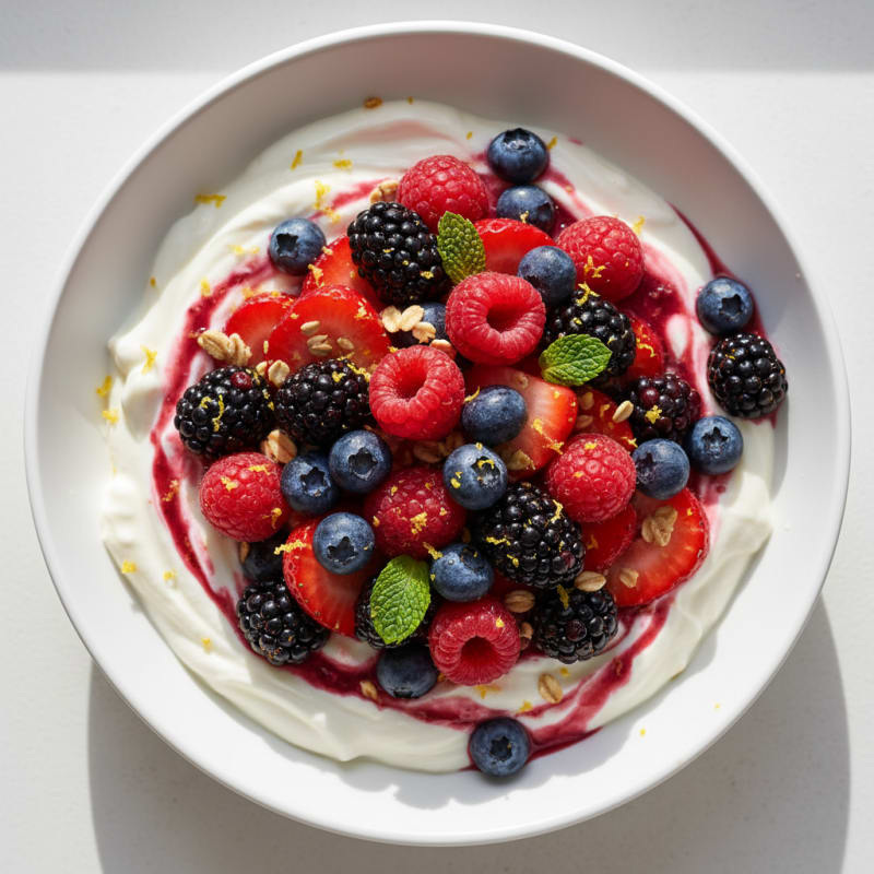 Silky Protein Yogurt with Mixed Berries