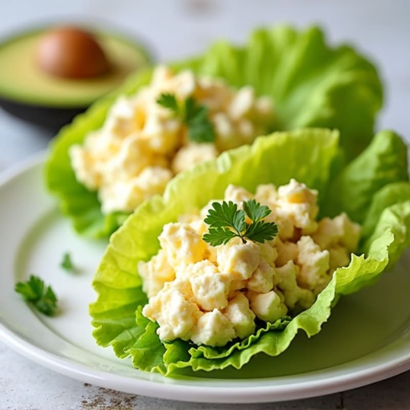 Creamy Egg Salad Lettuce Wraps