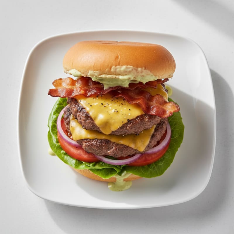 Crispy Double Bacon Cheeseburger Delight