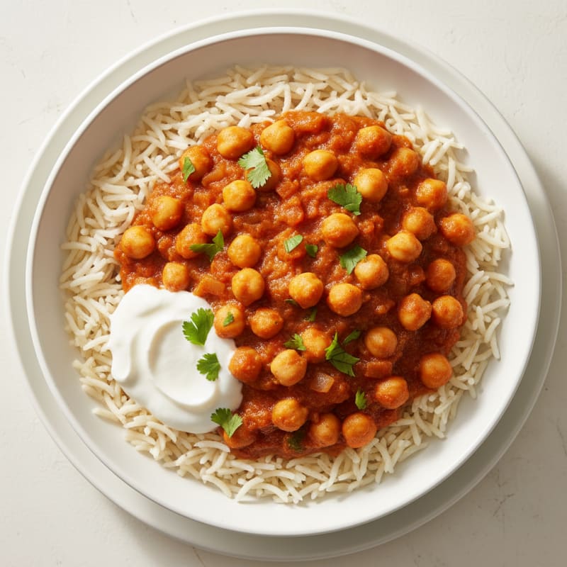 Chickpea Masala with Fragrant Basmati Rice