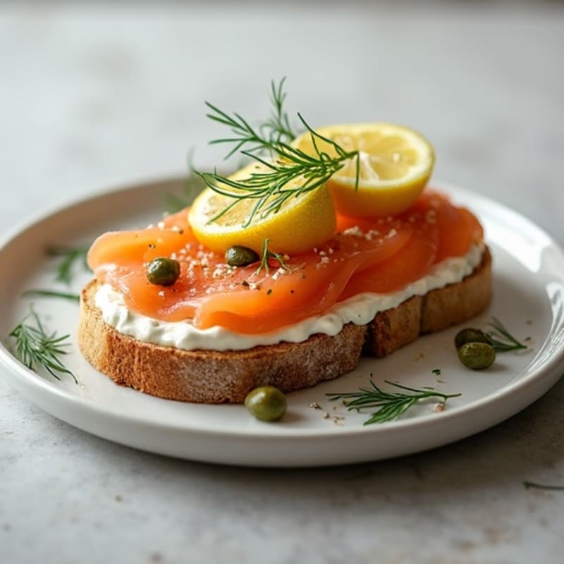 Open-Face Smoked Salmon with Whipped Herb Cream Cheese