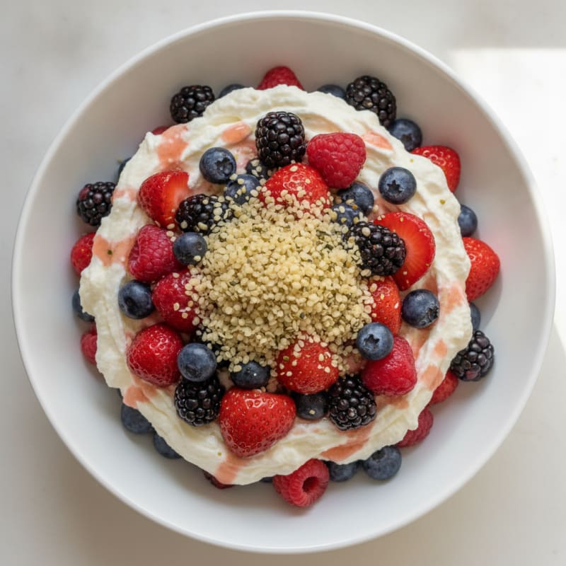 Silky Greek Yogurt Protein Parfait with Mixed Berries